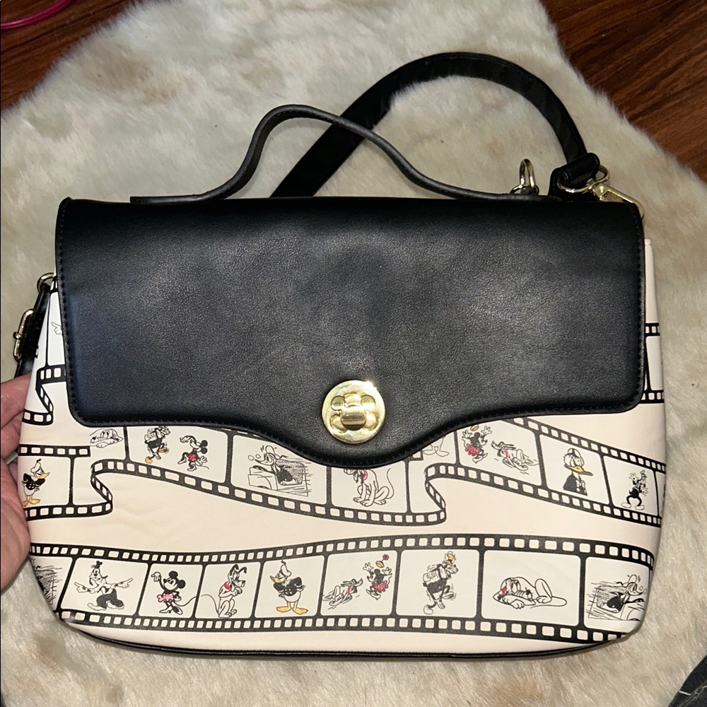 Her Universe Disney 100 Black and Cream Film Strip Satchel